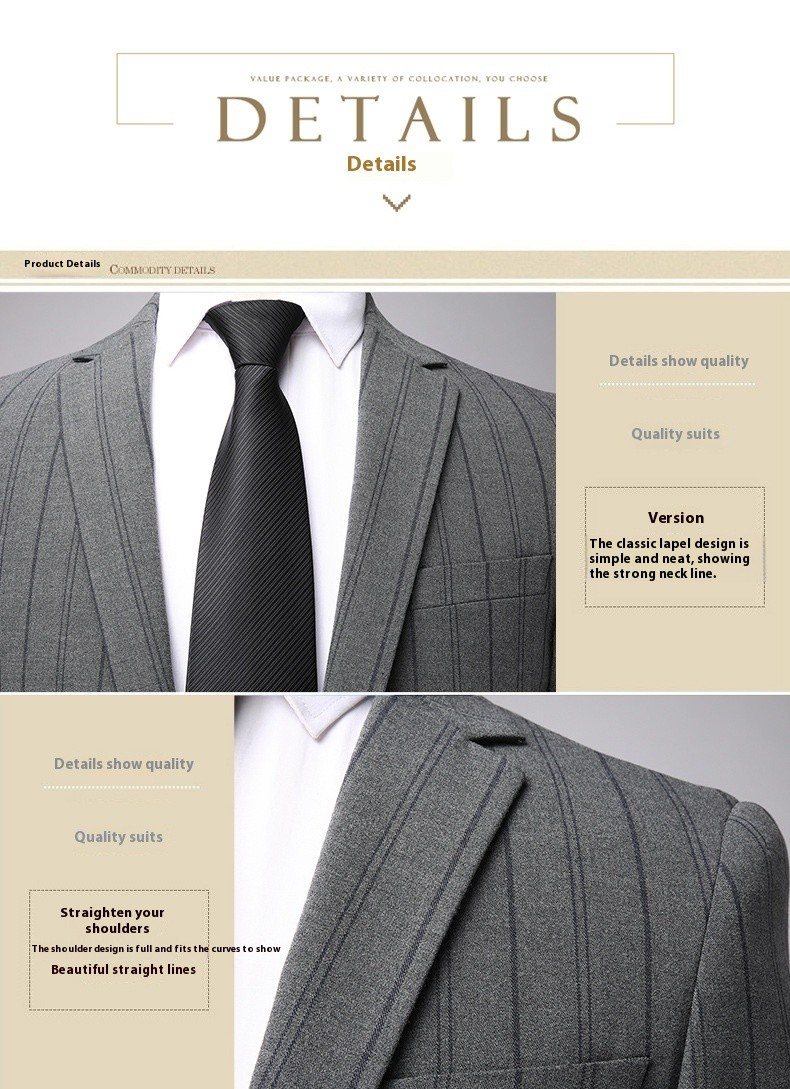 Graysven™ – Slim Striped Wedding & Business Suit